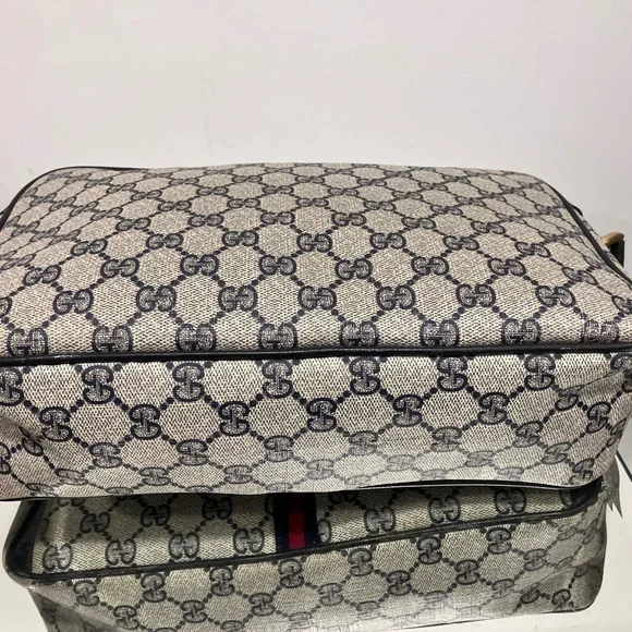 Vintage Blue Gucci GG Monogram Ophidia School Messenger Bag One Owner Good Shape - Picture 6 of 16